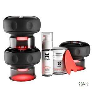 REVO Smart Cupping 3 Bundle Massager Enhancer Red Light Kit | $282